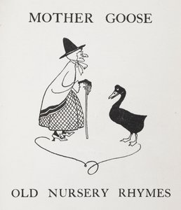 Mutter Gans. Alte Dame mit Gans