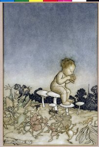 Peter Pan ist das Orchester der Feen, Illustration aus Peter Pan in Kensington Gardens, von J.M. Barrie, 1806 von Arthur Rackham