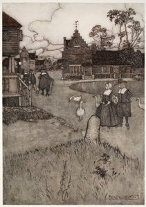 Einige der Häuser der ursprünglichen Siedler (aus Rip Van Winkle von Washington Irving)