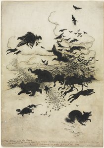 Der Zaunkönig und der Bär von Arthur Rackham