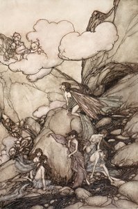 Diese Feenberge, aus Rip Van Winkle von Washington Irving, veröffentlicht 1910 von Arthur Rackham