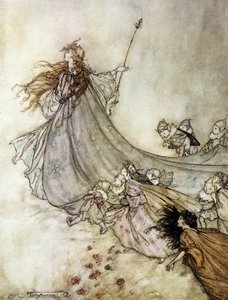 Titania, die Feenkönigin. Illustration von Arthur Rackham für Ein Sommernachtstraum von William Shakespeare von Arthur Rackham