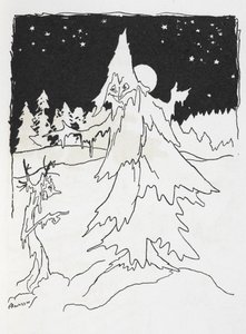 Zwei Baum-Männer in einem verschneiten Wald