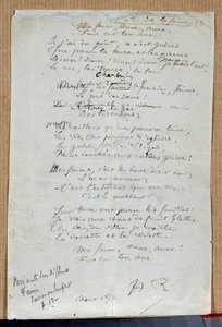Manuskript des Gedichts „Les fêtes de la faim“ von Arthur Rimbaud, August 1872. Charleville, Musée Rimbaud