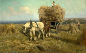 Das Beladen des Erntewagens