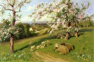 Frühling, eines aus einem Satz der vier Jahreszeiten (Detail) von Arthur Walker Redgate