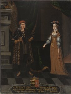 Albert III. von Sachsen, bekannt als der Kühne und Sidonie von Böhmen (Zdena de Podebrady) von Artist Unknown