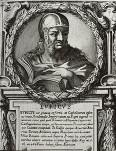 EURIC (420-484). König der Westgoten (466-484). Stich von Artist Unknown