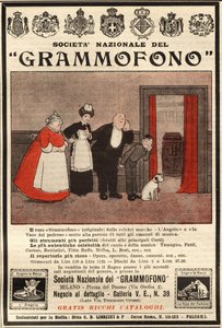 Italienische Werbung von 1914 für das Grammophon von Artist Unknown
