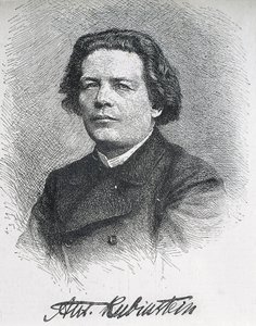 RUBINSTEIN, Anton Grigoryevich (1829-1894). Russischer Komponist und Pianist. Signiertes Porträt von Anton Rubinstein. Stich