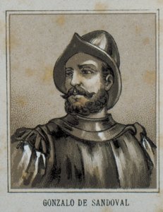 SANDOVAL, Gonzalo de (1497-1527). Spanischer Konquistador in Neuspanien (Mexiko). Stich von Artist Unknown