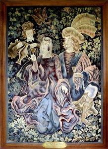 Wandteppich, der Thibault IV. von Champagne und Blanche von Kastilien darstellt von Artist Unknown