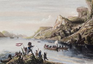 Der französische Entdecker Jacques Cartier entdeckte und bestieg den St. Lawrence River in Kanada im Jahr 1535 von Artist Unknown