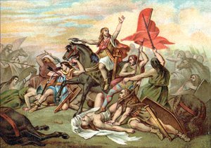 Schlacht von Tolbiac (Bekehrung von Chlodwig) von Ary (after) Scheffer