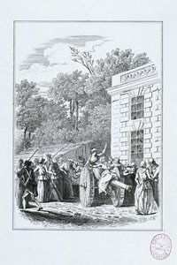 Abreise der Frauen von der Halle nach Versailles am Morgen des 5. Oktober von Ary Scheffer