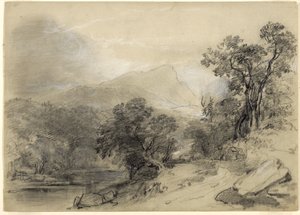 Studie für Landschaftskomposition: In den Catskills, 1848