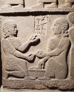 Relief, das den Sohn von König Araras zeigt, aus Karkemisch, Türkei, Neo-Hethiter, 10.-8. Jahrhundert v. Chr. von Assyrian School