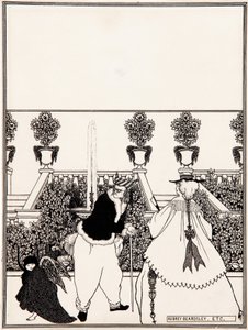 Die Vertreibung Amors aus dem Garten, Vorzeichnung für den Umschlagentwurf von „The Savoy“, Nr. 3, Juli 1896 von Aubrey Beardsley