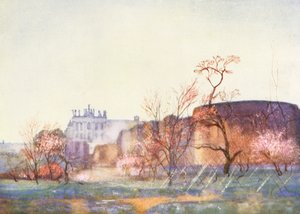 Rom: Der Lateran vom Amphitheatrum Castrense (Farblithografie)