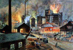Metallverarbeitungsfabrik in Deutschland, ca. 1890