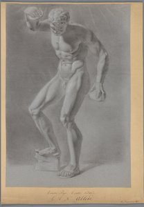 Figurenstudie eines stehenden Mannes, von vorne gesehen von August Allebe