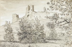 Ansicht der Ruinen der Burg Rakvere, 1828