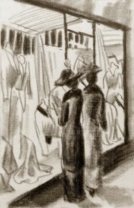 Modegeschäft im Laubengang von August Macke