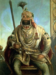 Porträt von Maharaja Sher Singh, in königlicher Kleidung, ca. 1850