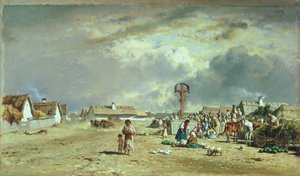 Der Markt in Szolnok, Ungarn von August Xaver Karl von Pettenkofen