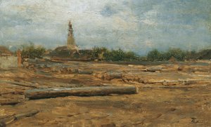 Holzplatz bei Szolnok von August von Pettenkofen