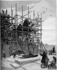 Arc de Triomphe de Paris: aktueller Stand der Bauarbeiten an der Skulptur von Alexandre Falguiere (1831-1900) oder „Triomphe de la Republique“ von Auguste (after) Gerardin