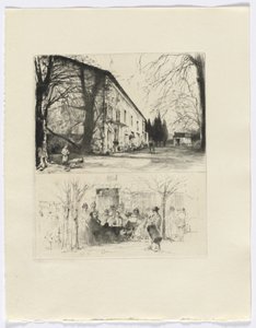 Frédéric Mistral: Mémoires et Recits von Frédéric Mistral: Straßenszene/ Menschen an einem Außentisch (Einfügung nach S. 24)