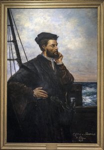 Porträt von Jacques Cartier (1491-1557), französischer Seefahrer und Entdecker. Gemälde von Auguste Lemoine 1848-1909 - 1895 SAINT MALO Geschichtsmuseum