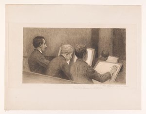 Unterricht in der Zeichenschule von Auguste Danse (signed by artist)