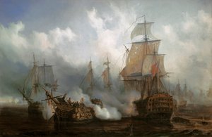 Die Redoutable in der Schlacht von Trafalgar, 21. Oktober von Auguste Etienne Francois Mayer