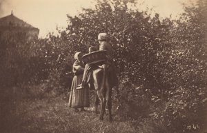 Zwei Frauen mit Esel, späte 1870er