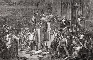 Der Kopf von Feraud am Tribunal, 20. Mai 1795, Jahr III, graviert von Jonnard aus 