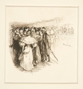 Menschenmenge am Fahrkartenschalter (?) von Auguste Lepere