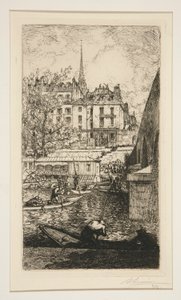 Abriss des Hauses Sabra, in der Nähe des Justizpalastes von Auguste Lepere