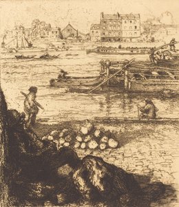 Dockarbeiter, Pier an der La Gare Le débardeur, quai de La Gare, 1894 von Auguste Lepere