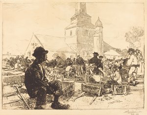 Geflügelmarkt in St.-Jean-de-Mont von Auguste Lepere