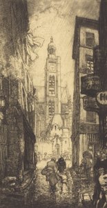Rue de la Montagne-Sainte-Genevieve, Paris, 1906 von Auguste Lepere