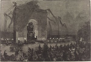 Beerdigung von Victor Hugo. Die Totenwache von Auguste Lepère after Henri Louis Scott