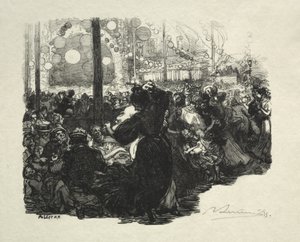 14. Juli, Rue de Belleville, 10 Uhr von Auguste Louis Lepère