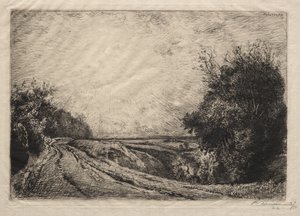 Die Straße von La Houssoye von Auguste Louis Lepère