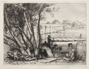 Die Brücke von Poissy von Auguste Louis Lepère