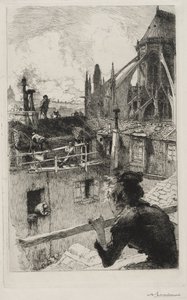 Auf den Dächern bei Notre Dame von Auguste Louis Lepère