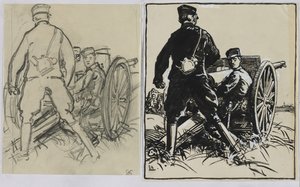 Belgische Artilleristen, 1914 von Auguste Louis Lepère
