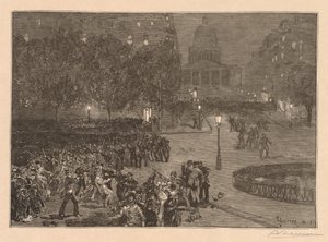 Bois du Monde: Die Unruhen im Quartier Latin von Auguste Louis Lepère