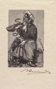 Fontainebleau-Wald: Schlangenverkäuferin (La Forêt de Fontainebleau: Marchande de Serpents) von Auguste Louis Lepère